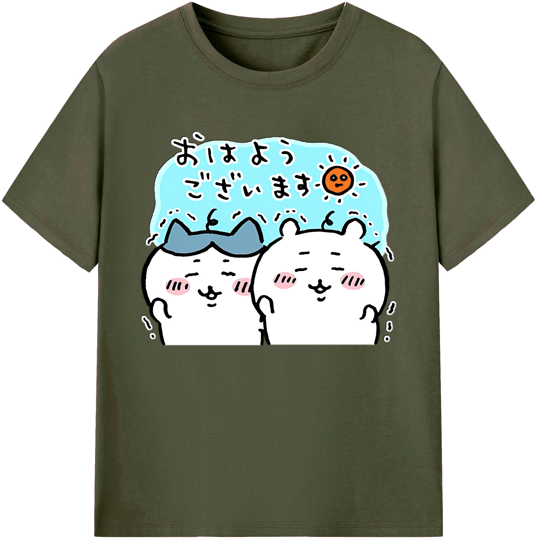 （画像用） ちいかわ ハチワレ Chii-kawa hachiware 綿100％ メンズ半袖Tシャツ｜肌触りやわらか＆通気性
